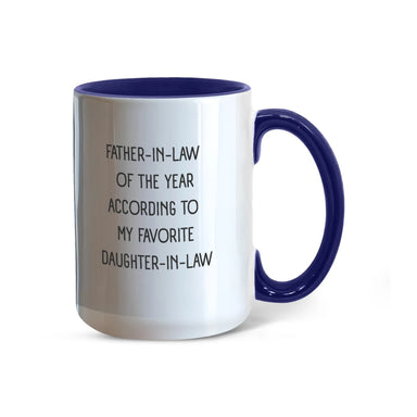 To My Father-in-law 15oz Midnight Blue Color Coffee Mugs From Daughter-in-law Of The Year