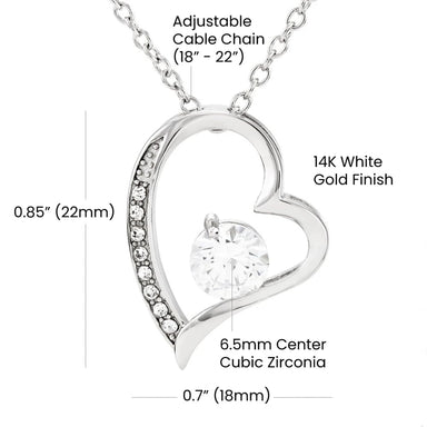 To My Future Daughter-in-law 14K White Gold Forever Love Necklace From Parent-in-law Welcome Home Product Specifications
