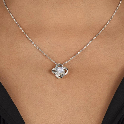 To My Future Daughter-in-law 14K White Gold Love Knot Necklace From Parent-in-law More Joy Display On Neck