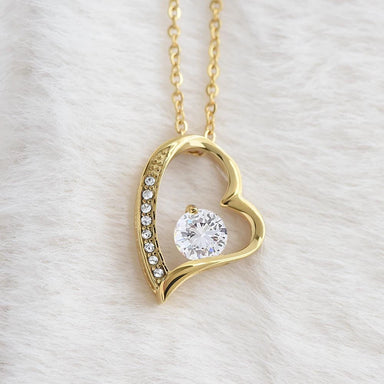 To My Future Daughter-in-law 18K Yellow Gold Forever Love Necklace From Parent-in-law Welcome Home Display