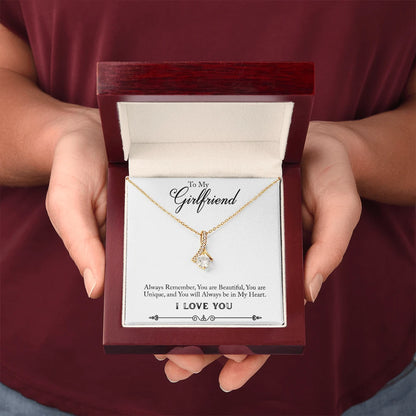 To My Girlfriend Allure Beauty Necklace From Boyfriend 18K Yellow Gold Luxury Box