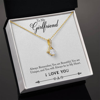 To My Girlfriend Allure Beauty Necklace From Boyfriend 18K Yellow Gold Standard Box