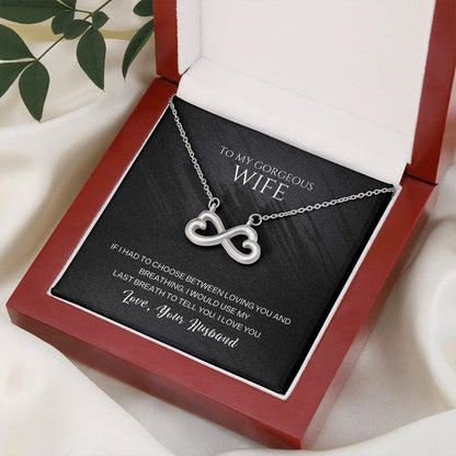 To My Gorgeous Wife I Love You 14K White Gold Endless Love Necklace From Husband Message Card Luxury Box