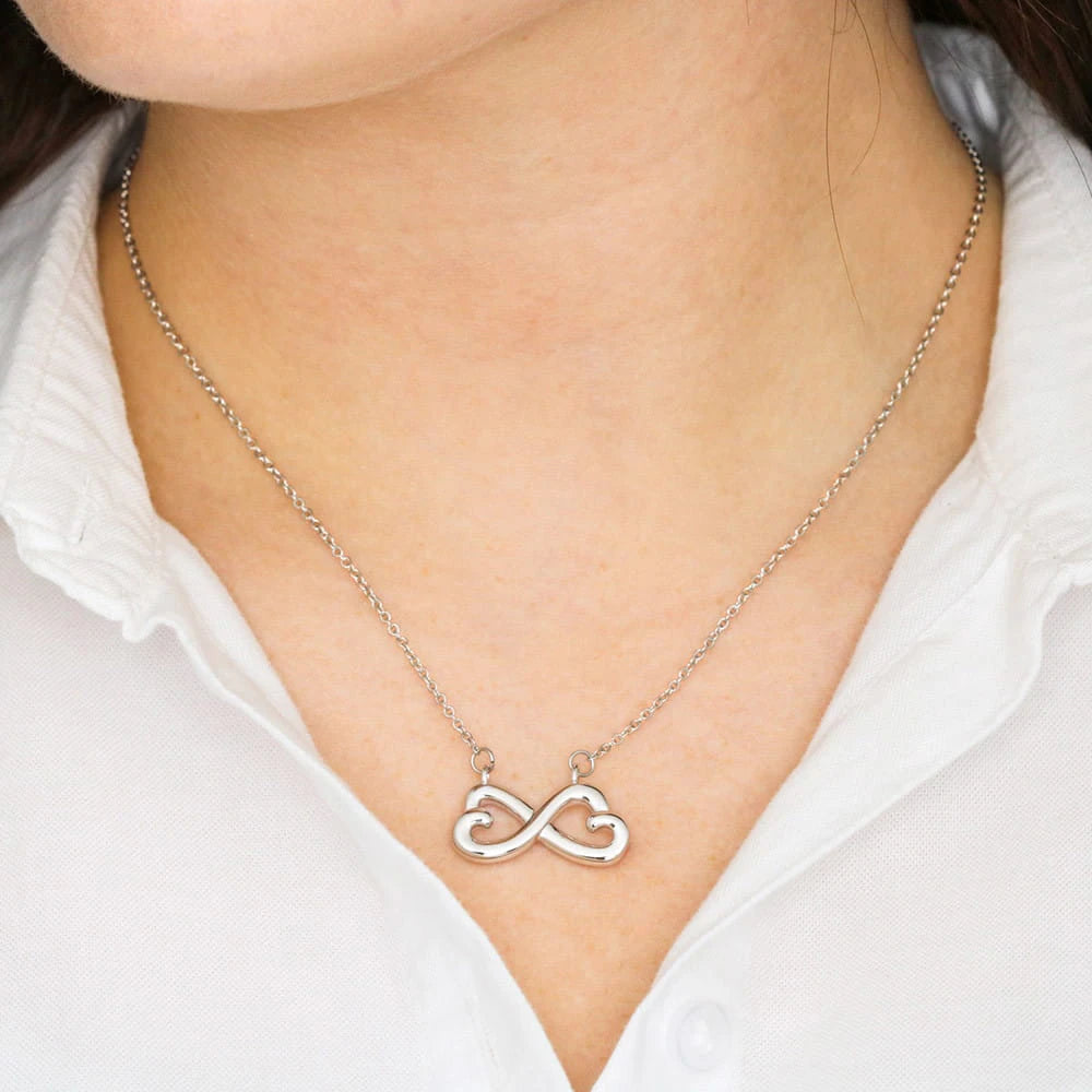 To My Gorgeous Wife I Love You 14K White Gold Endless Love Necklace From Husband Neck