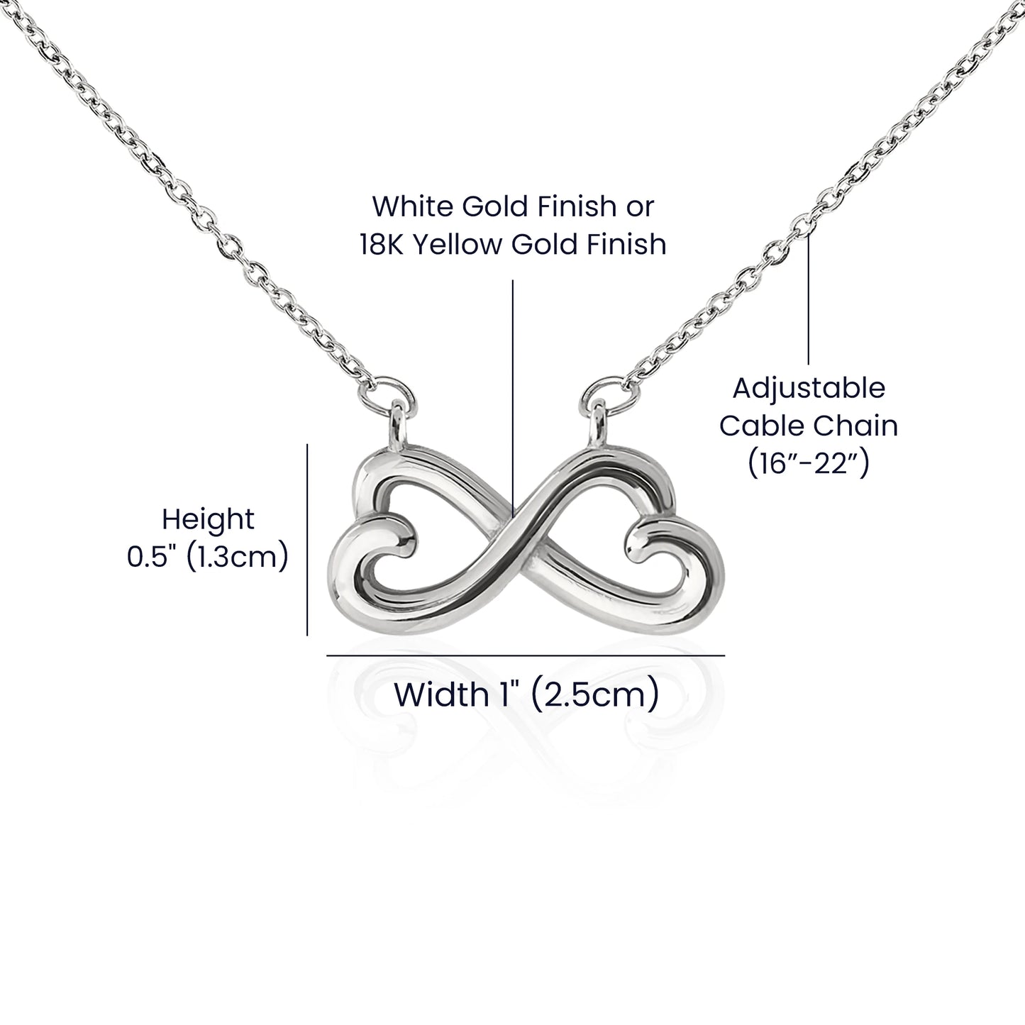 To My Gorgeous Wife I Love You 14K White Gold Endless Love Necklace From Husband Product Specifications