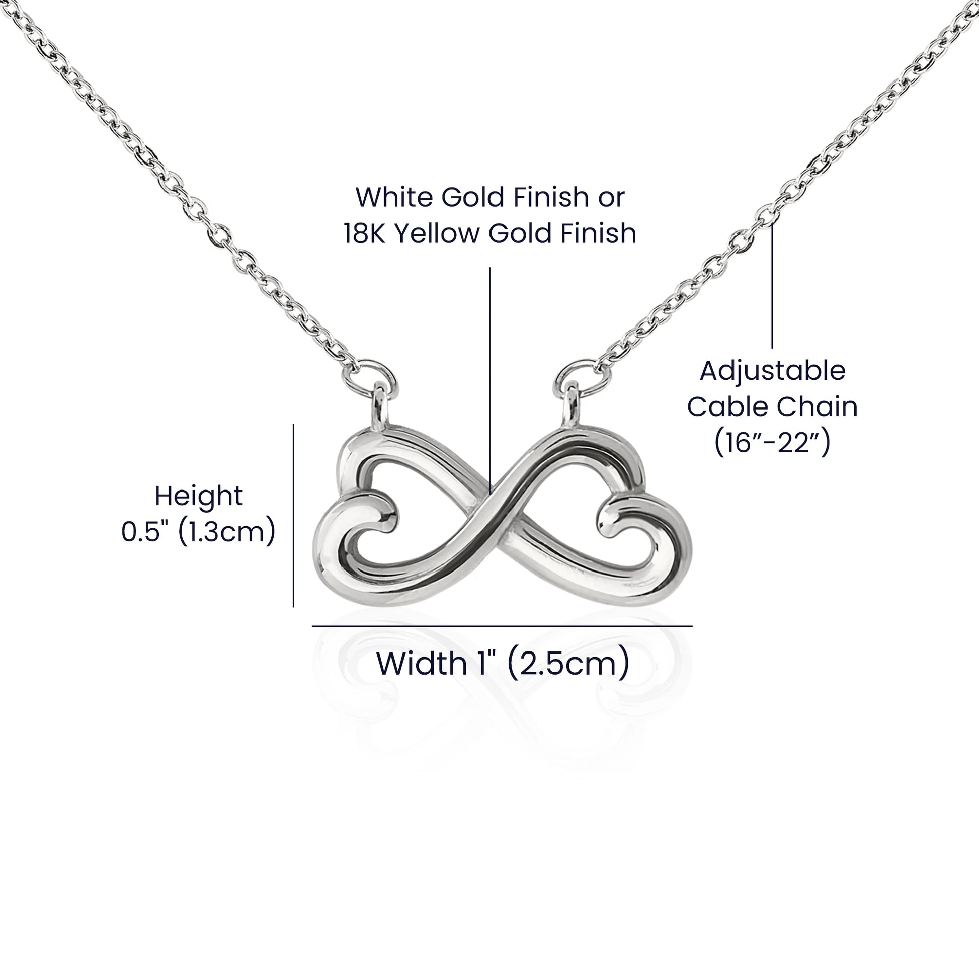 To My Gorgeous Wife I Love You 14K White Gold Endless Love Necklace From Husband Product Specifications