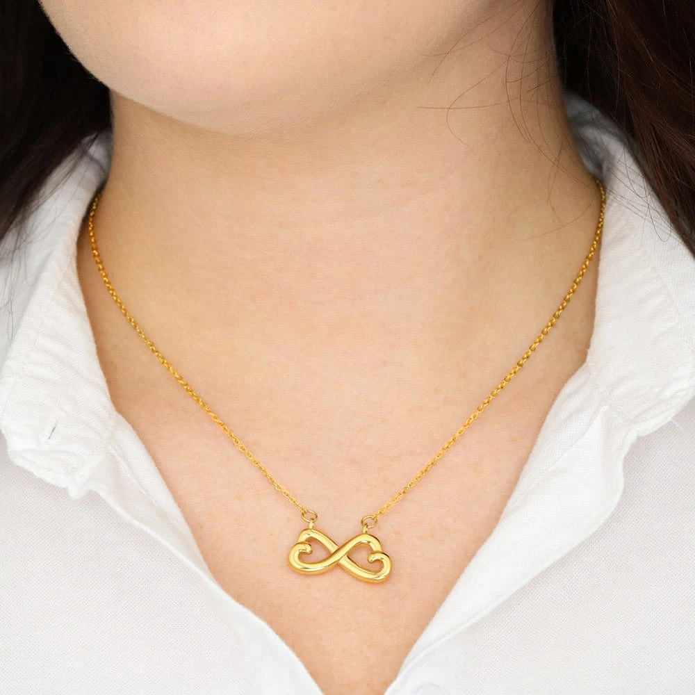 To My Gorgeous Wife I Love You 18K Yellow Gold Endless Love Necklace From Husband Neck