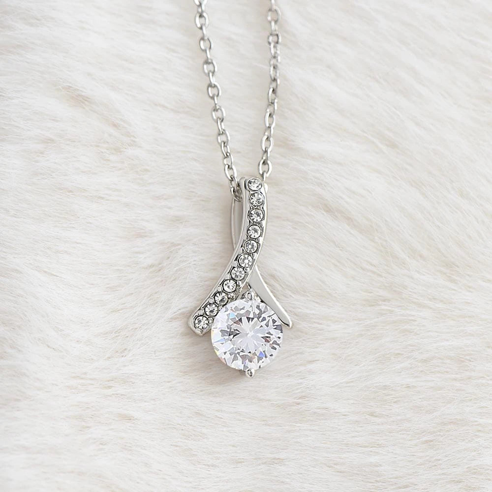 To My Granddaughter 14K White Gold Alluring Beauty Necklace From Grandpa Inspire Me