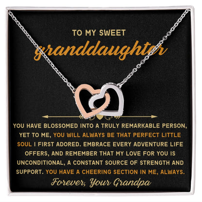 To My Granddaughter 14K White Gold Interlocking Hearts Necklace From Grandpa Perfect Little Soul Message Card Jewelry