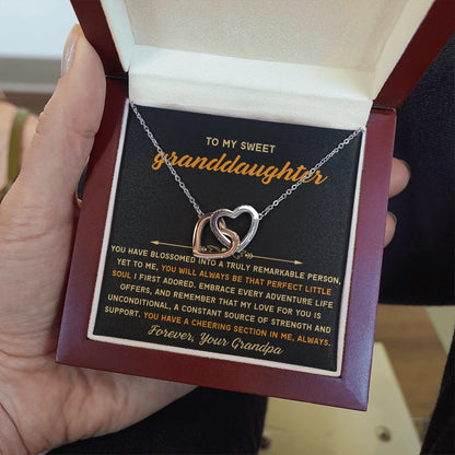 To My Granddaughter 14K White Gold Interlocking Hearts Necklace From Grandpa Perfect Little Soul Message Card Jewelry Luxury Box