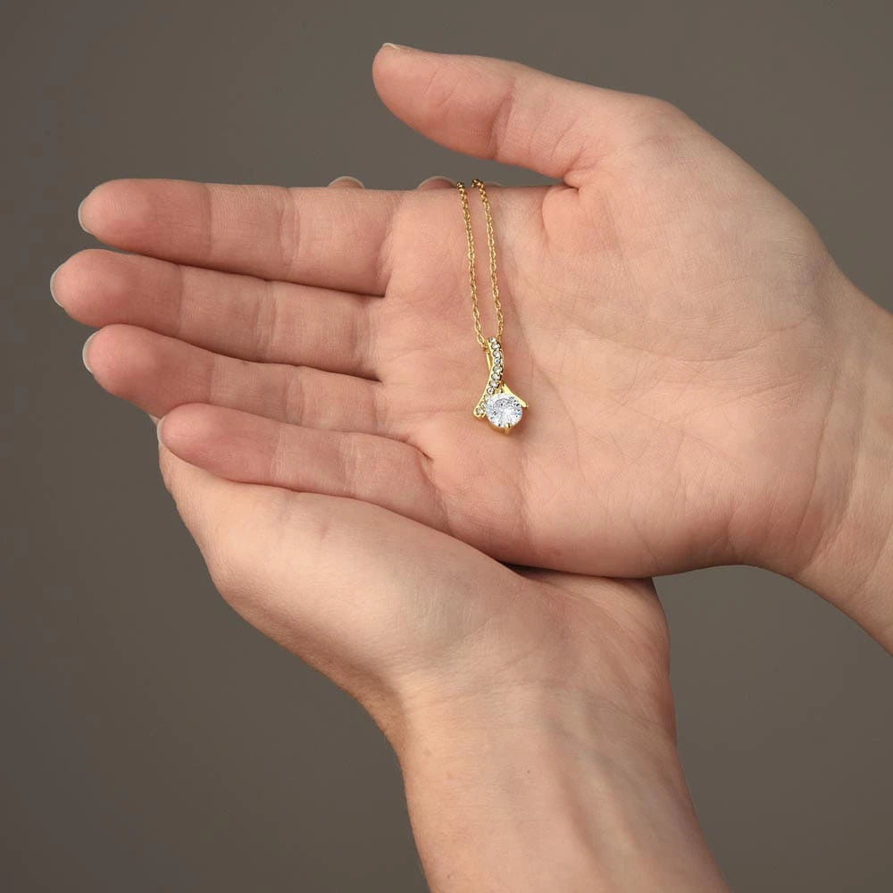 To My Granddaughter 18K Yellow Gold Alluring Beauty Necklace From Grandpa Inspire Me