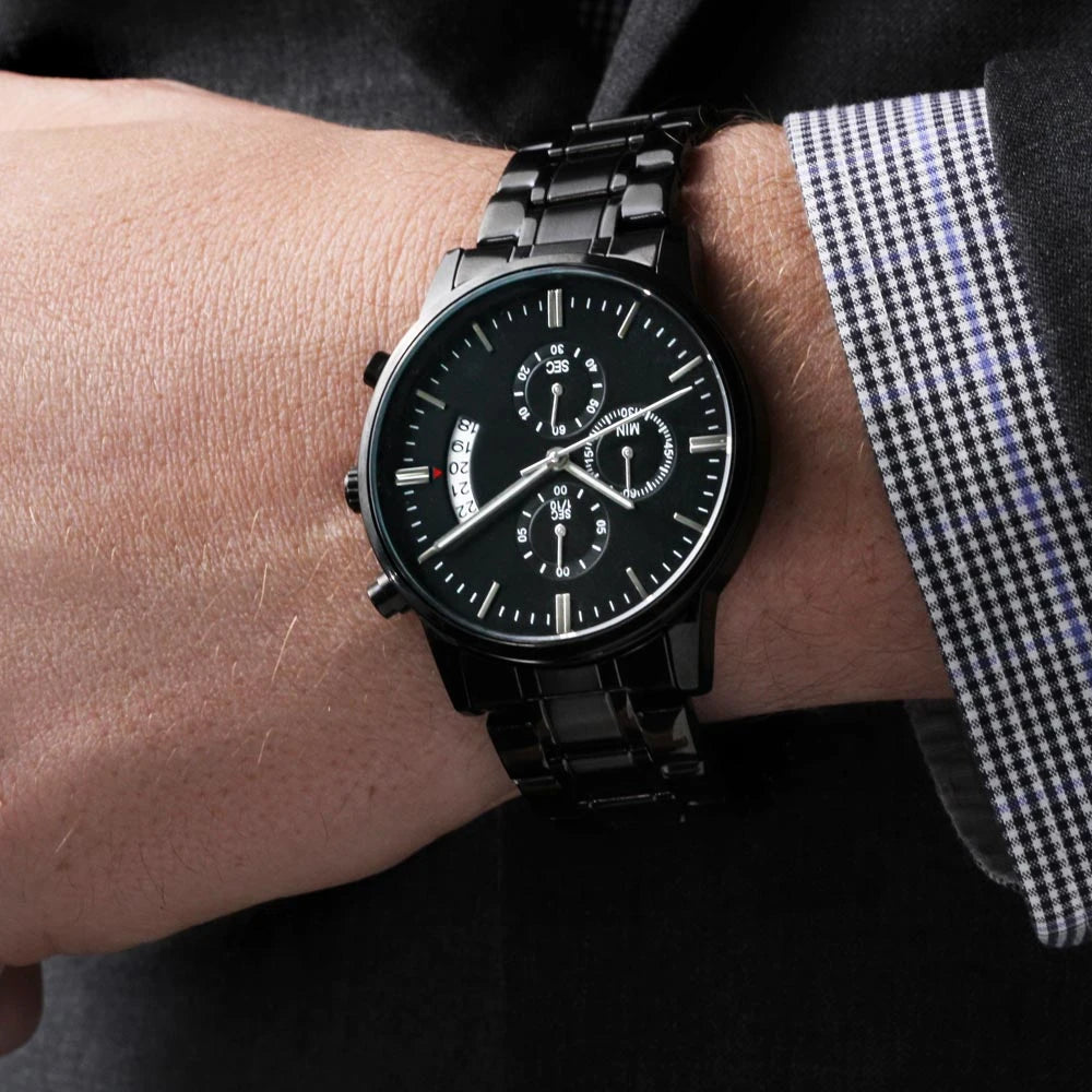 To My Grandpa Black Chronograph Watch From Grandchildren Your Love Is Timeless Showcase