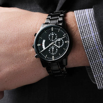 To My Grandpa Black Chronograph Watch From Grandchildren Your Love Is Timeless Showcase