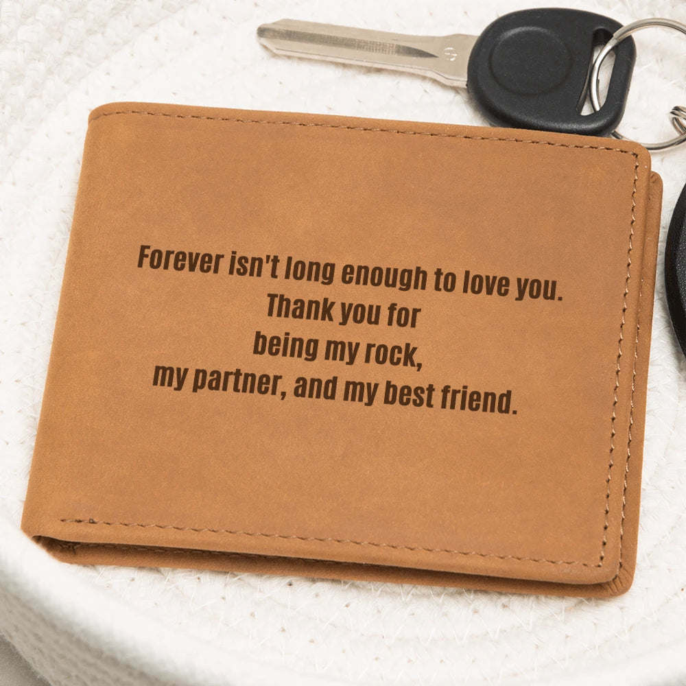 To My Husband Leather Wallet From Wife Love You