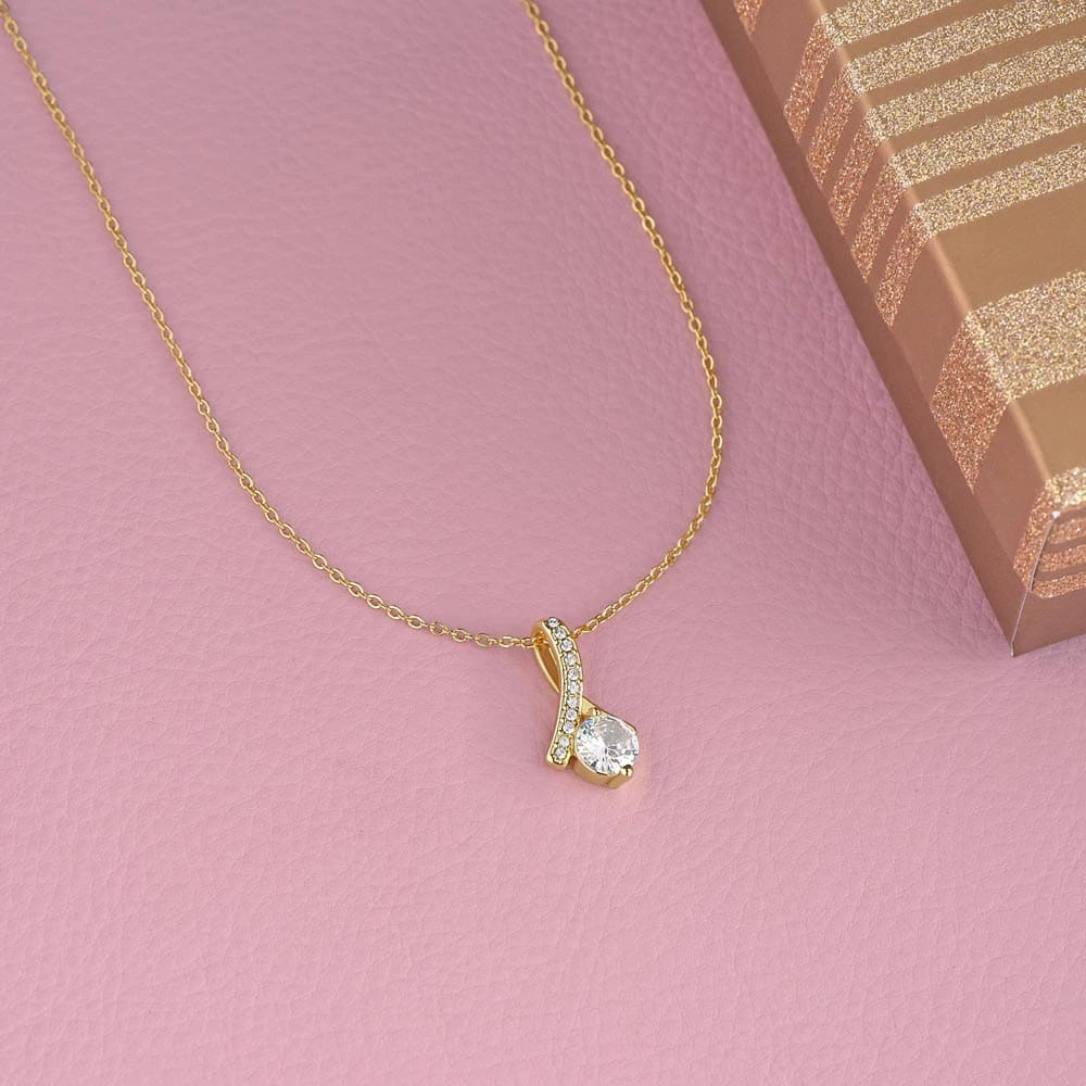 To My Mom 18K Yellow Gold Alluring Beauty Necklace From Children You Are Beautiful Display