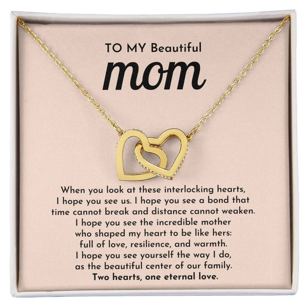 One Eternal Love | To My Mom Interlocking Hearts Necklace From