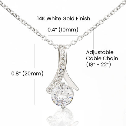 To My Mother-in-law 14K White Gold Alluring Beauty Necklace From Bride or Daughter-in-law Our New Bond Product Specifications