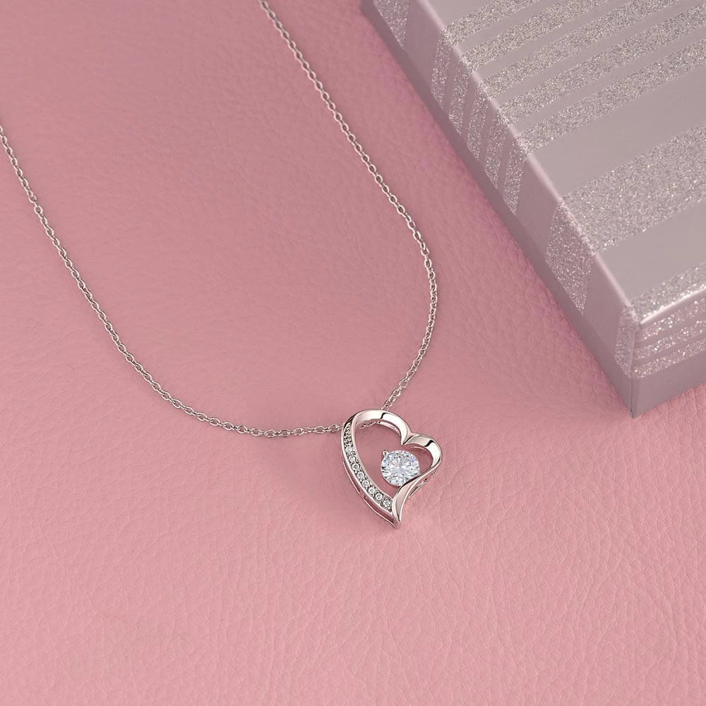 To My Mother-in-law 14K White Gold Forever Love Necklace From Bride or Daughter-in-law Yo uAre Family