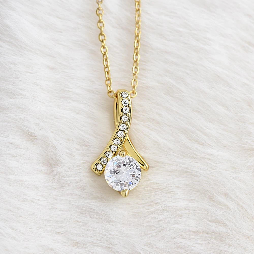 To My Mother-in-law 18K Yellow Gold Alluring Beauty Necklace From Bride or Daughter-in-law Our New Bond