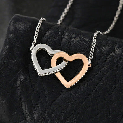 To My Mother Interlocking Hearts Necklace From Son 14K White Gold