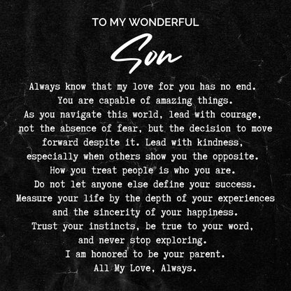 To My Son Cross Leather Bracelet From Parents All My Love Message Card