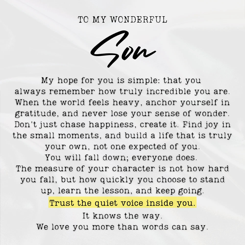 To My Son Love You Forever Leather Bracelet From Parents We Love You Message Card