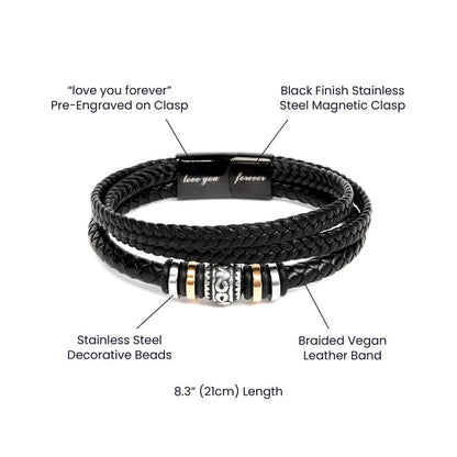 To My Son Love You Forever Leather Bracelet From Parents We Love You Product Specifications