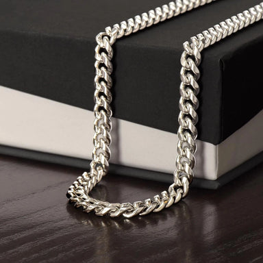 To My Son Stainless Steel Cuban Link Chain Message Card From Dad Stainless Steel Be Your Father Showcase
