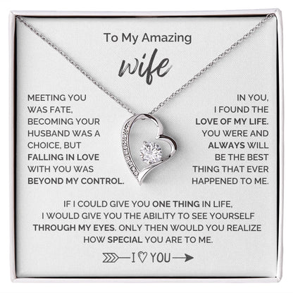 To My Wife 14K White Gold Forever Love Necklace From Husband How Special Message Card Jewelry