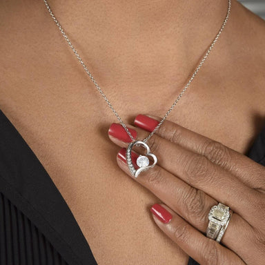 To My Wife 14K White Gold Forever Love Necklace From Husband Infinite Love Display on Neck