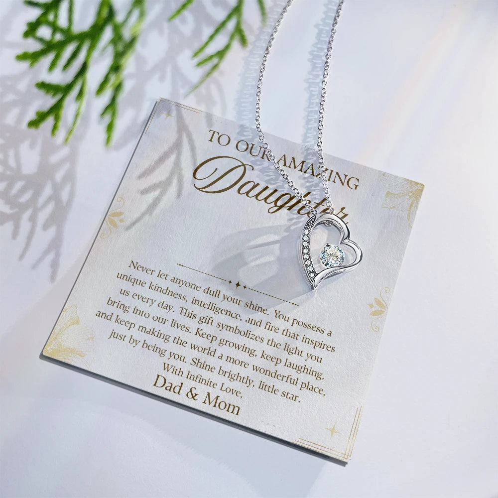 To My Wife 14K White Gold Forever Love Necklace From Husband Infinite Love Message Card
