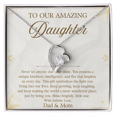 To My Wife 14K White Gold Forever Love Necklace From Husband Infinite Love Message Card Jewelry