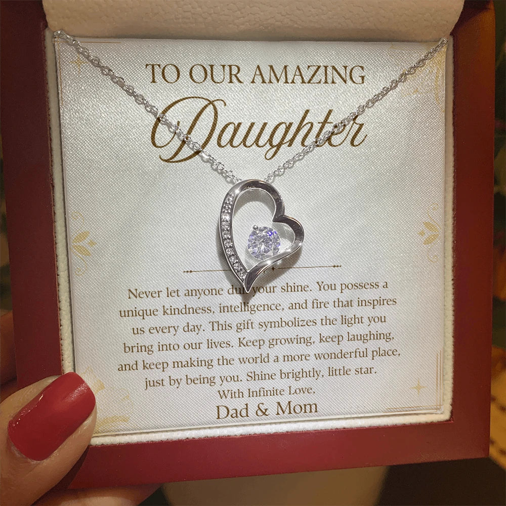 To My Wife 14K White Gold Forever Love Necklace From Husband Infinite Love Message Card Jewelry Luxury Box