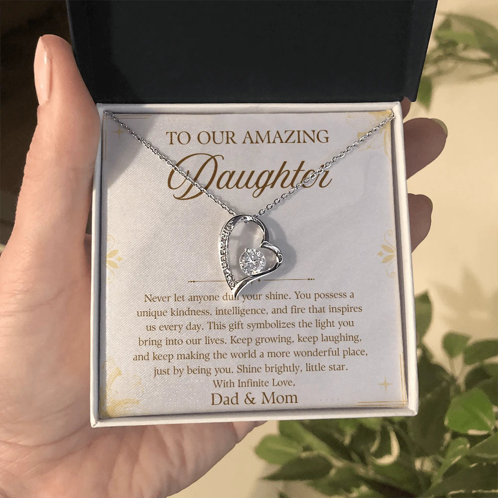 To My Wife 14K White Gold Forever Love Necklace From Husband Infinite Love Message Card Jewelry Standard Box