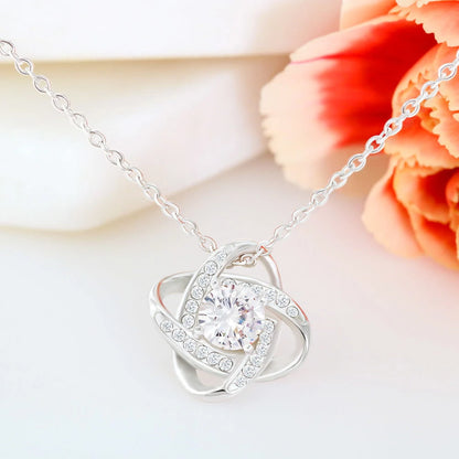 To My Wife 14K White Gold Love Knot Necklace From Dad Baby Girl