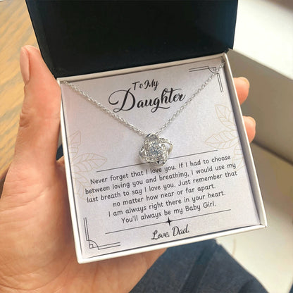 To My Wife 14K White Gold Love Knot Necklace From Dad Baby Girl Message Card Jewelry Standard Box