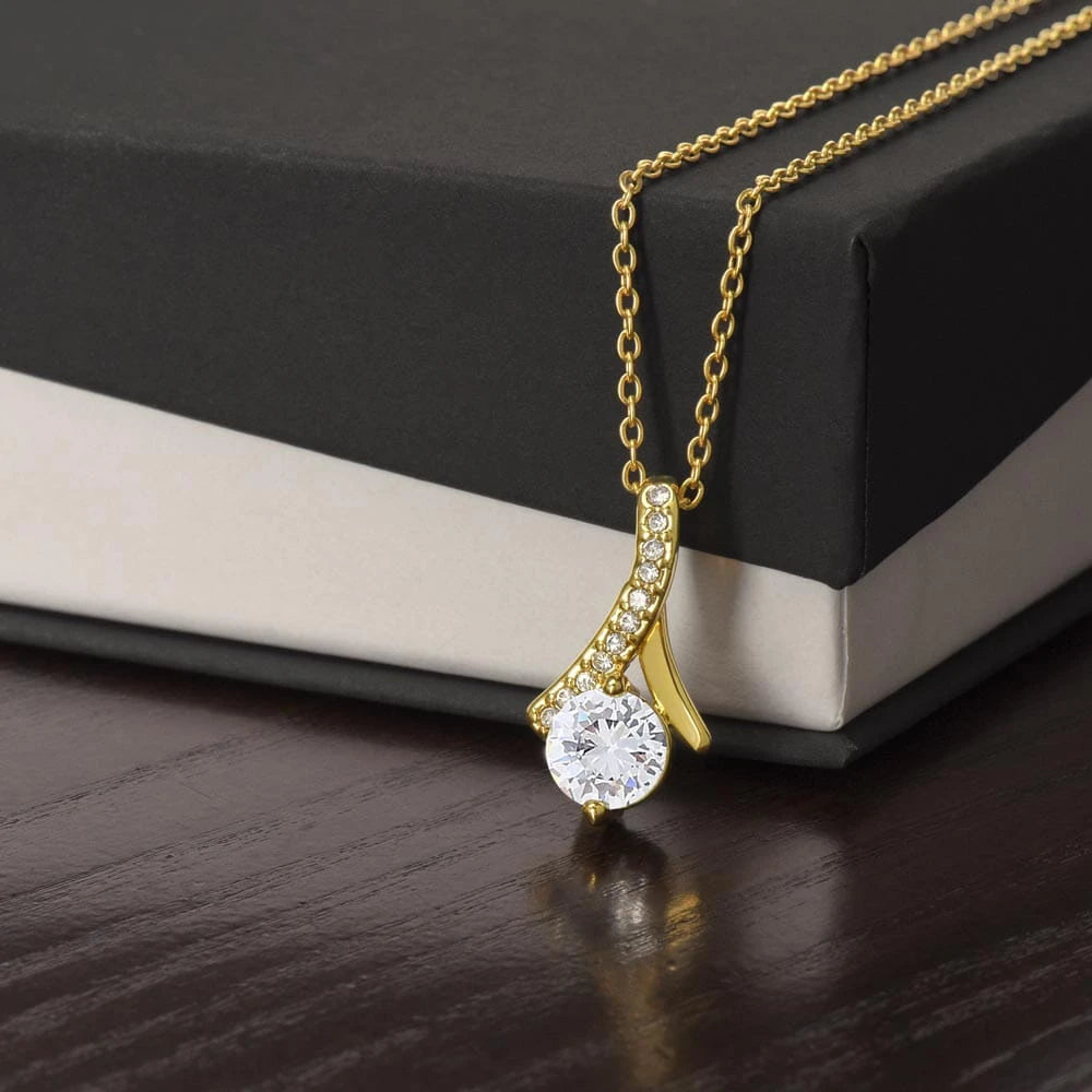 To My Wife 18K Yellow Gold Alluring Beauty Necklace From Husband My Heart
