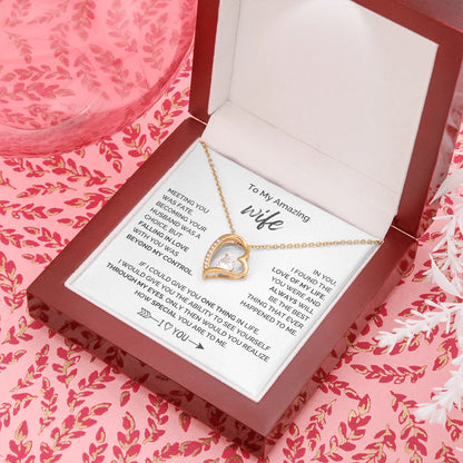 To My Wife 18K Yellow Gold Forever Love Necklace From Husband How Special Message Card Jewelry Luxury Box