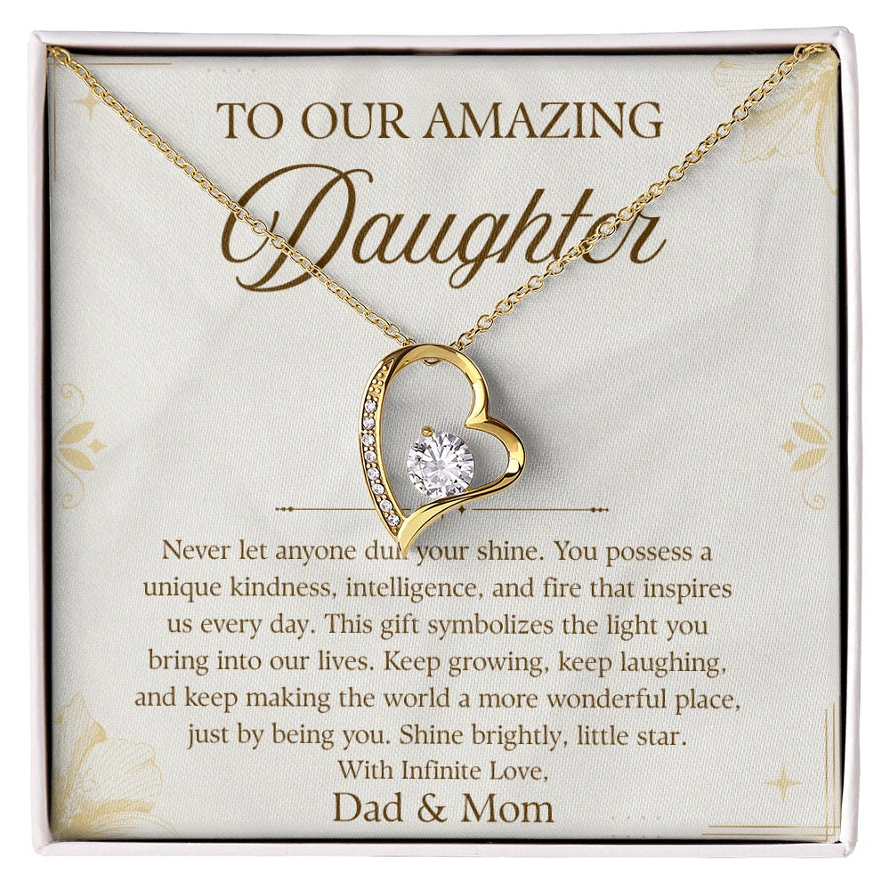 To My Wife 18K Yellow Gold Forever Love Necklace From Husband Infinite Love Message Card Jewelry