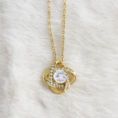 To My Wife 18K Yellow Gold Love Knot Necklace From Dad Baby Girl