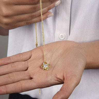 To My Wife 18K Yellow Gold Love Knot Necklace From Husband Greatest Blessing