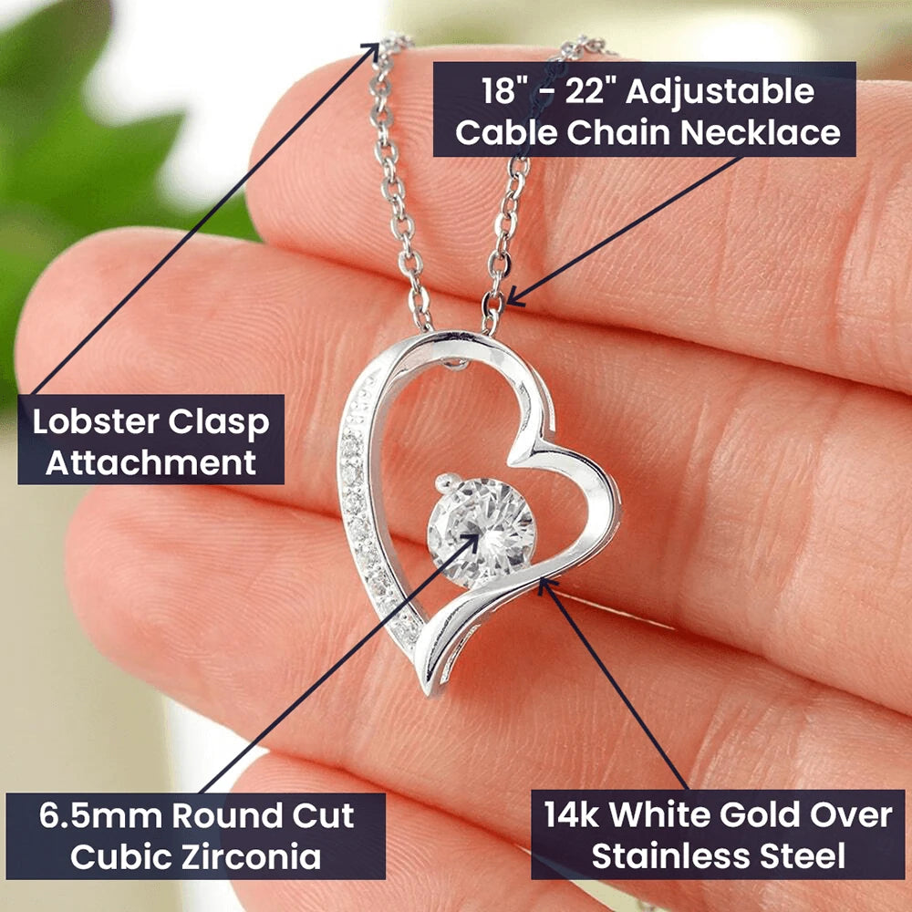 To My Wife Forever Love Necklace I Love You From Husband 14K White Gold Product Specifications