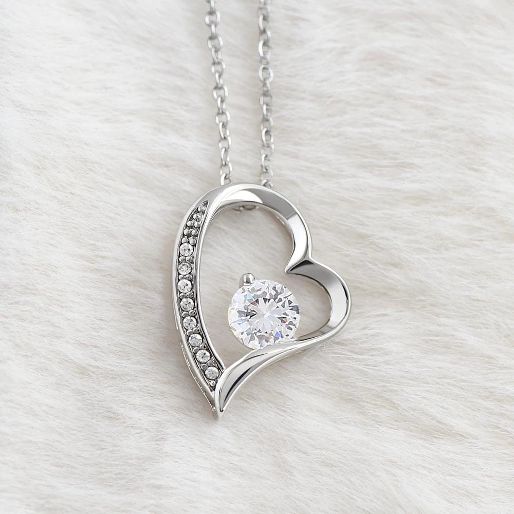 To My Wife Gift Forever Love Necklace from Husband 14K White Gold