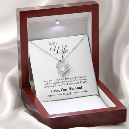 To My Wife Gift Forever Love Necklace from Husband 14K White Gold Luxury Box