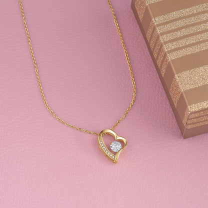 To My Wife Gift Forever Love Necklace from Husband 18K Yellow Gold