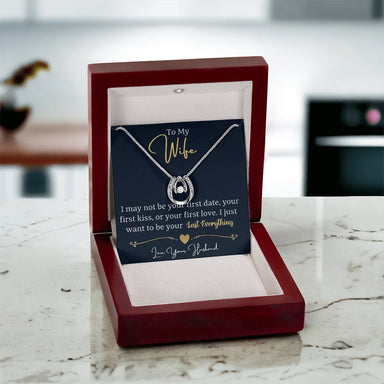 To My Wife Lucky In Love White Gold Necklace From Husband Message Card Luxury Box Showcase