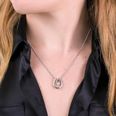To My Wife Lucky In Love White Gold Necklace From Husband Neck