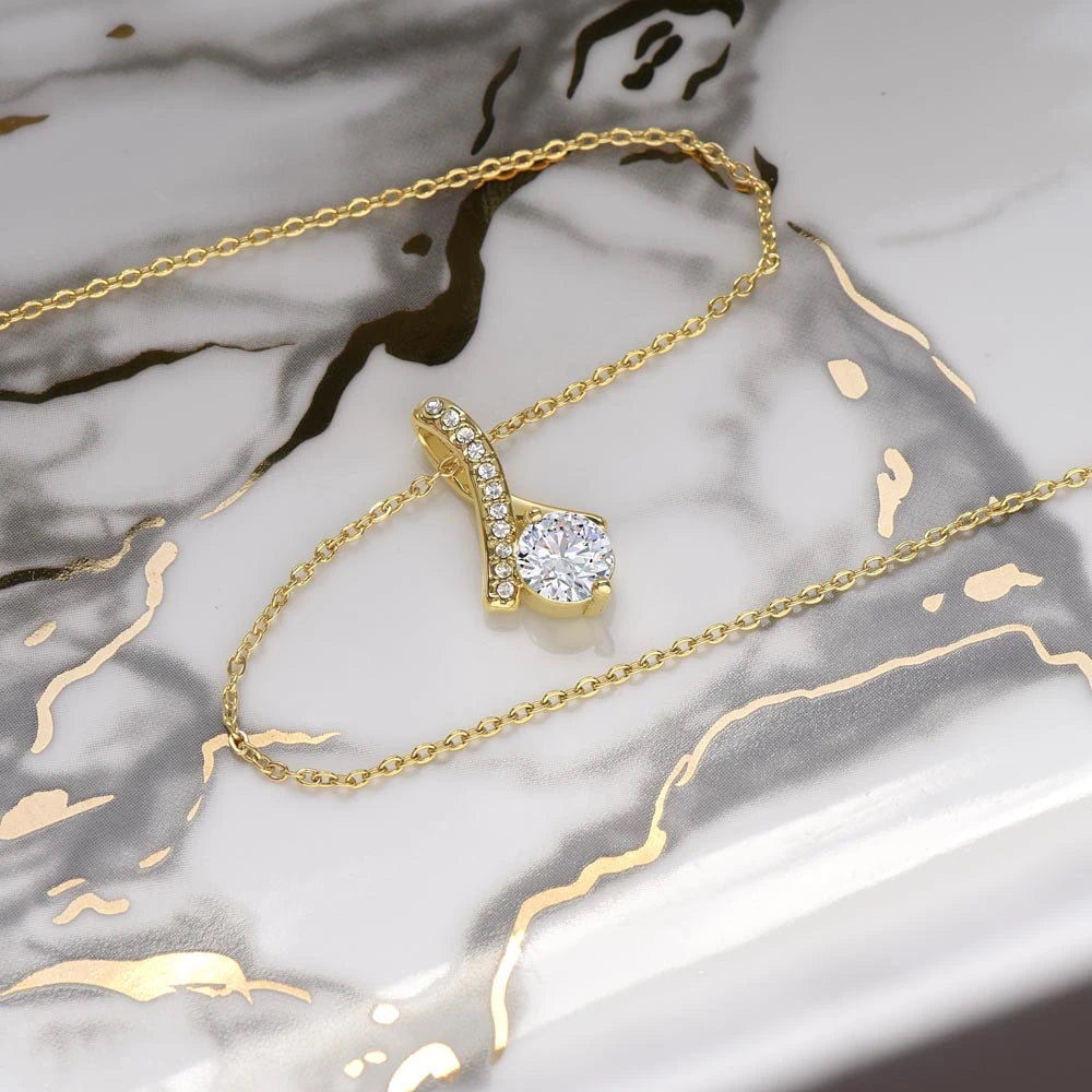 To My Wife To Be Alluring Beauty Necklace from Fiance 18K Yellow Gold