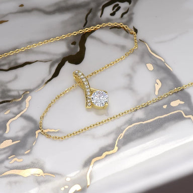 To My Wife To Be Alluring Beauty Necklace from Fiance 18K Yellow Gold