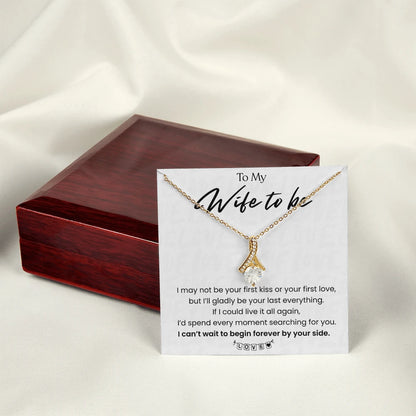 To My Wife To Be Alluring Beauty Necklace from Fiance 18K Yellow Gold Luxury Box